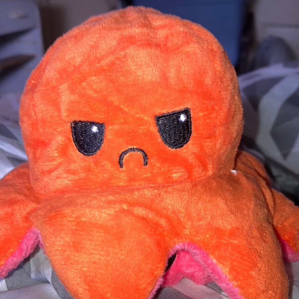 Happy sad reversible mood octopus